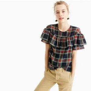 J. Crew Edie top in Stuart Plaid size 8